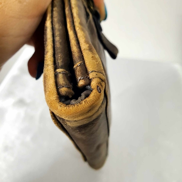 Vintage Fossil Bi-Fold Leather Wallet Two-Tone Brown & Black - Picture 10 of 12